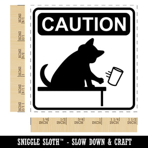 Caution Cat Knocks Things Over Self-Inking Rubber Stamp Ink Stamper