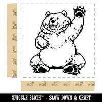 Charmingly Chubby Waving Bear Self-Inking Rubber Stamp Ink Stamper