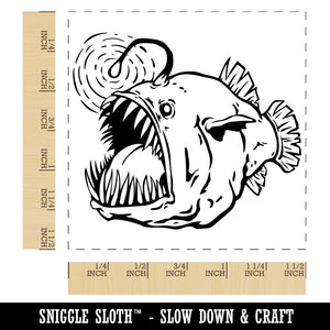 Creepy Scary Angler Fish Self-Inking Rubber Stamp Ink Stamper