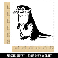 Curious and Cute River Otter Standing Self-Inking Rubber Stamp Ink Stamper