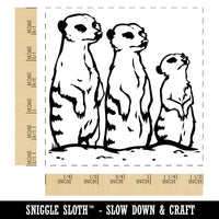 Curious Meerkat Family Self-Inking Rubber Stamp Ink Stamper