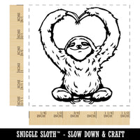 Happy Sloth Making Heart Arms Self-Inking Rubber Stamp Ink Stamper