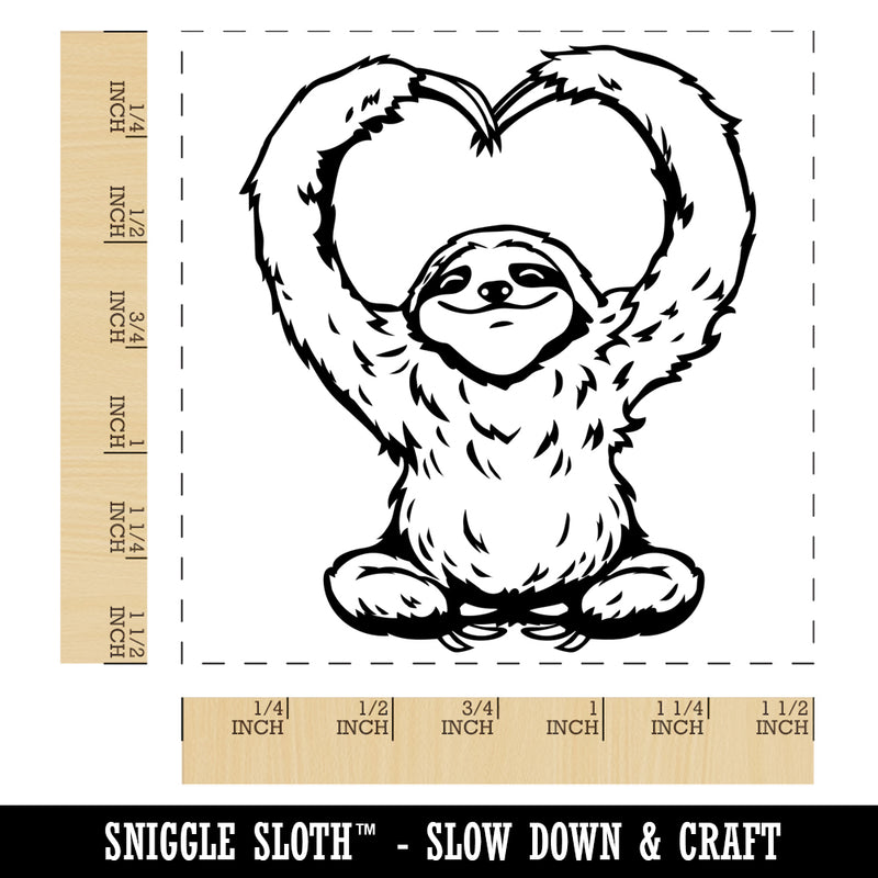 Happy Sloth Making Heart Arms Self-Inking Rubber Stamp Ink Stamper