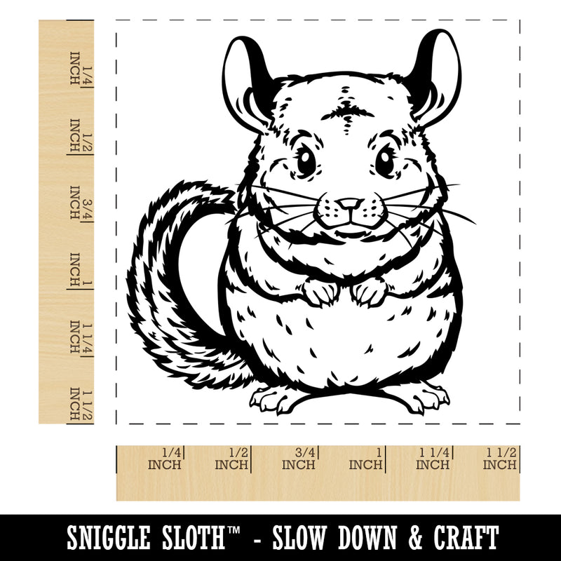 Huggable and Fluffy Chinchilla Self-Inking Rubber Stamp Ink Stamper