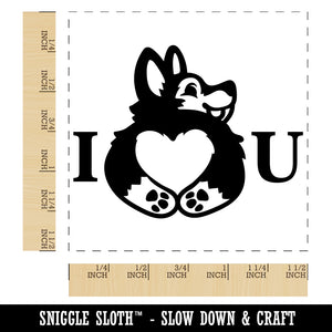 I Love You Heart Shaped Corgi Butt Anniversary Valentine's Day Self-Inking Rubber Stamp Ink Stamper