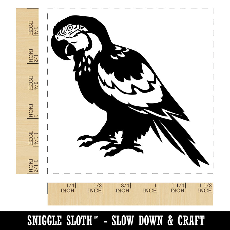Magnificent Macaw Parrot Bird Self-Inking Rubber Stamp Ink Stamper