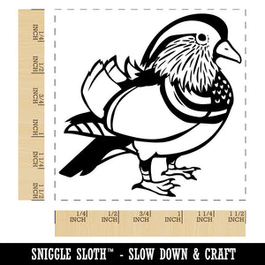 Majestic Mandarin Duck Self-Inking Rubber Stamp Ink Stamper