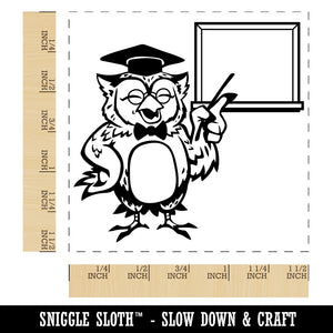 Owl Teacher with Blank Whiteboard Chalkboard Self-Inking Rubber Stamp Ink Stamper