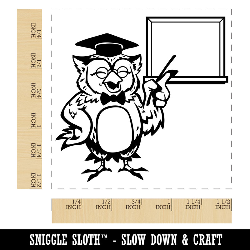 Owl Teacher with Blank Whiteboard Chalkboard Self-Inking Rubber Stamp Ink Stamper