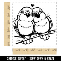 Pair of Lovebirds Parrots Anniversary Valentine's Day Self-Inking Rubber Stamp Ink Stamper