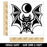 Runic Tribal Vampire Bat with Moon Self-Inking Rubber Stamp Ink Stamper