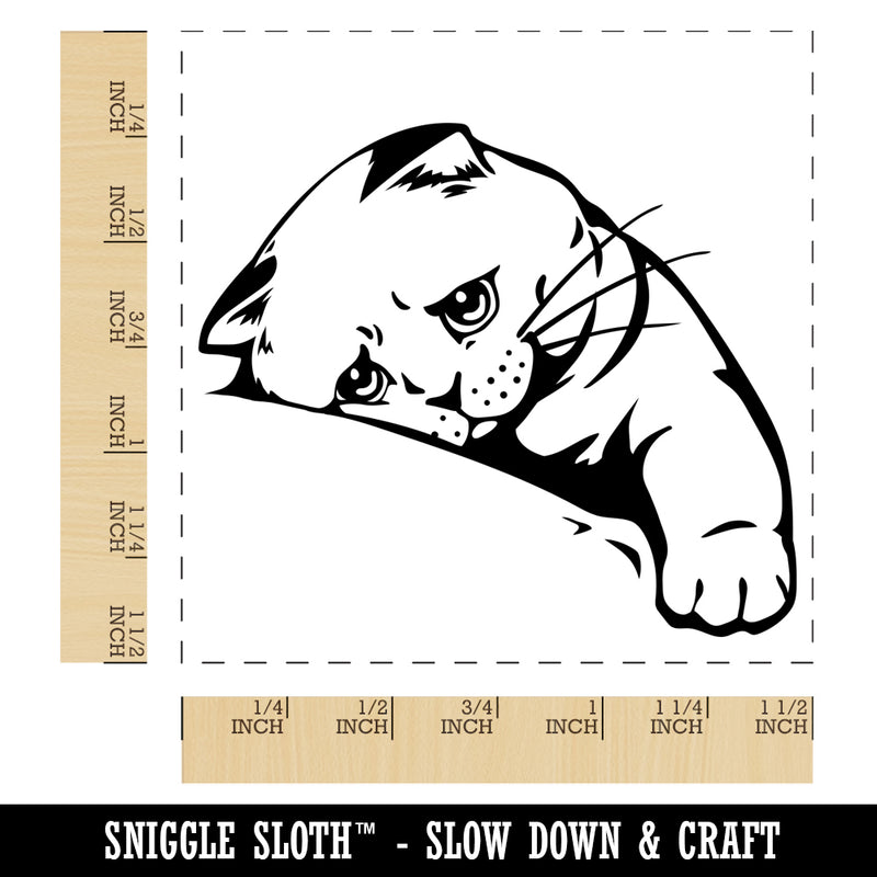 Sad Cat Kitten Looking Longingly Self-Inking Rubber Stamp Ink Stamper