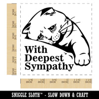 Sad Cat With Deepest Sympathy Self-Inking Rubber Stamp Ink Stamper