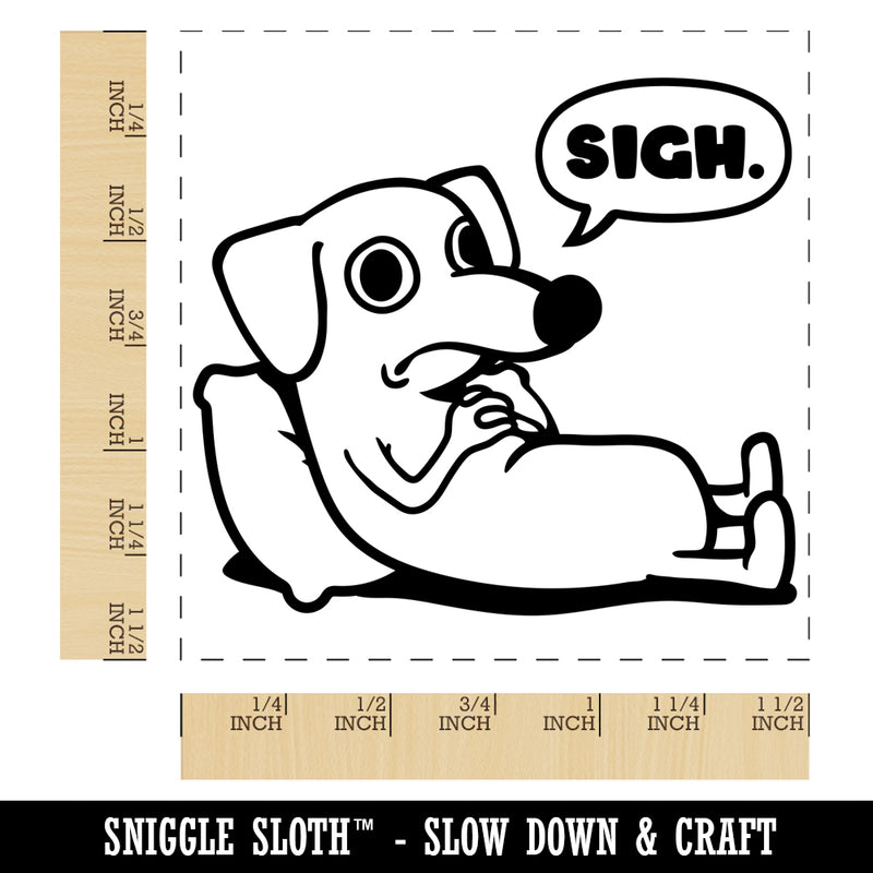 Sad Dachshund Weiner Dog Sigh Self-Inking Rubber Stamp Ink Stamper