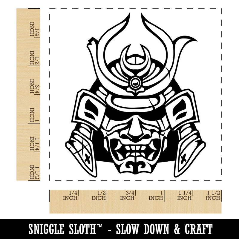 Samurai Warrior Oni Helmet Self-Inking Rubber Stamp Ink Stamper