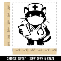 Serious Nurse Doctor Cat with Stethoscope Self-Inking Rubber Stamp Ink Stamper