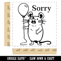 Sorry Mouse with Balloon Self-Inking Rubber Stamp Ink Stamper