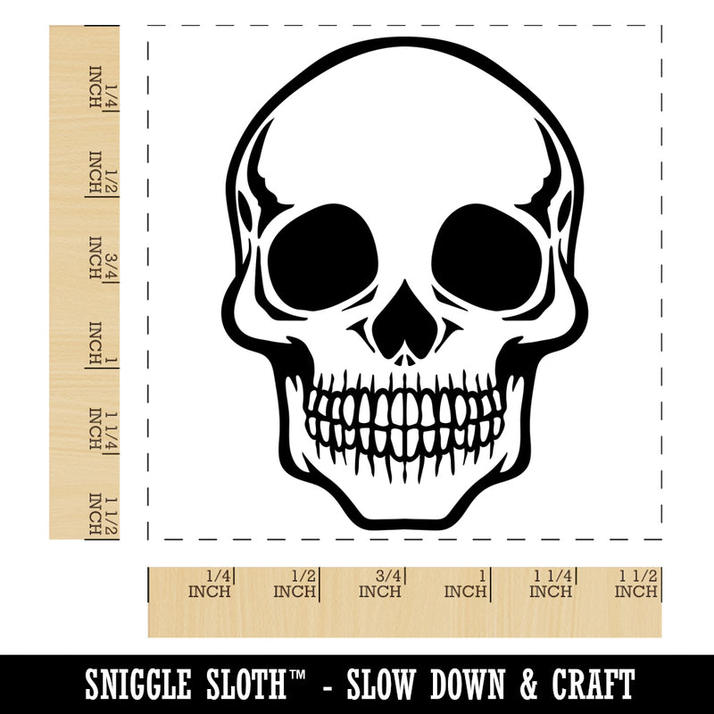 Spooky Human Skull Bone Self-Inking Rubber Stamp Ink Stamper