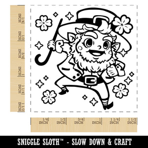 Cute and Jolly Saint Patrick's Day Leprechaun Self-Inking Rubber Stamp Ink Stamper