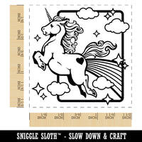 Magical Unicorn Pooping Rainbow and Stars Self-Inking Rubber Stamp Ink Stamper