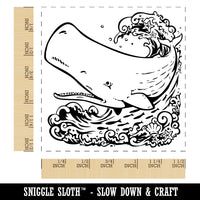 Sperm Whale on Ocean Waves Self-Inking Rubber Stamp Ink Stamper