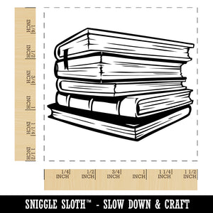 Stack Pile of Books Reading Self-Inking Rubber Stamp Ink Stamper