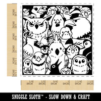 Too Many Birds in a Box Self-Inking Rubber Stamp Ink Stamper