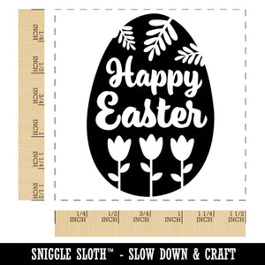 Happy Easter Egg Flowers Self-Inking Rubber Stamp Ink Stamper