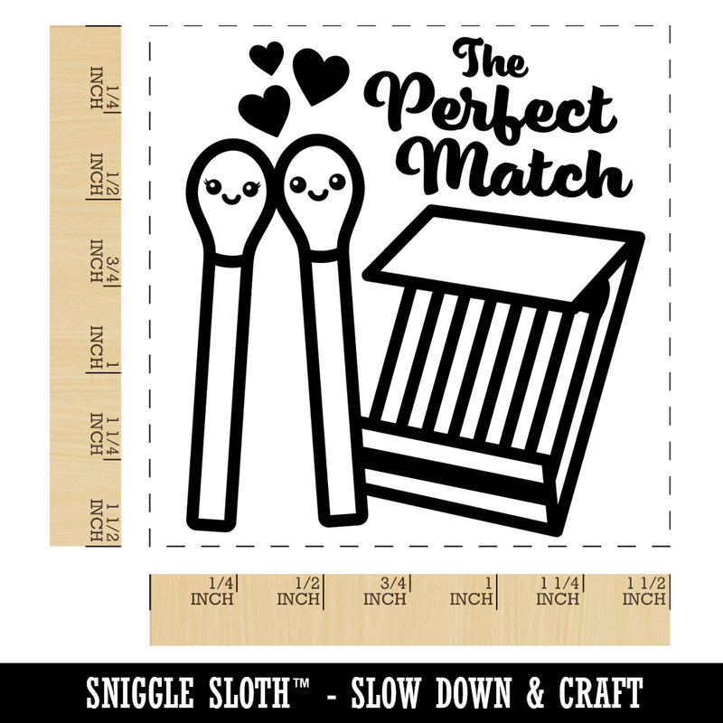 The Perfect Match Matches in Love Valentine's Day Self-Inking Rubber Stamp Ink Stamper