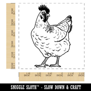 Curious Hen Chicken Self-Inking Rubber Stamp Ink Stamper