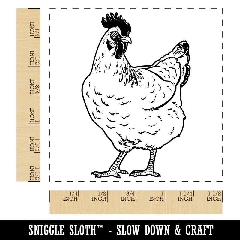 Curious Hen Chicken Self-Inking Rubber Stamp Ink Stamper