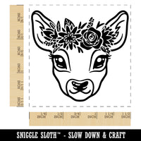 Deer Doe Wearing a Flower Crown Self-Inking Rubber Stamp Ink Stamper