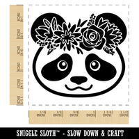 Panda Wearing a Flower Crown Self-Inking Rubber Stamp Ink Stamper