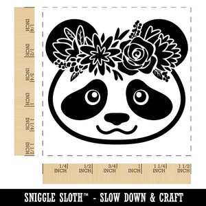 Panda Wearing a Flower Crown Self-Inking Rubber Stamp Ink Stamper