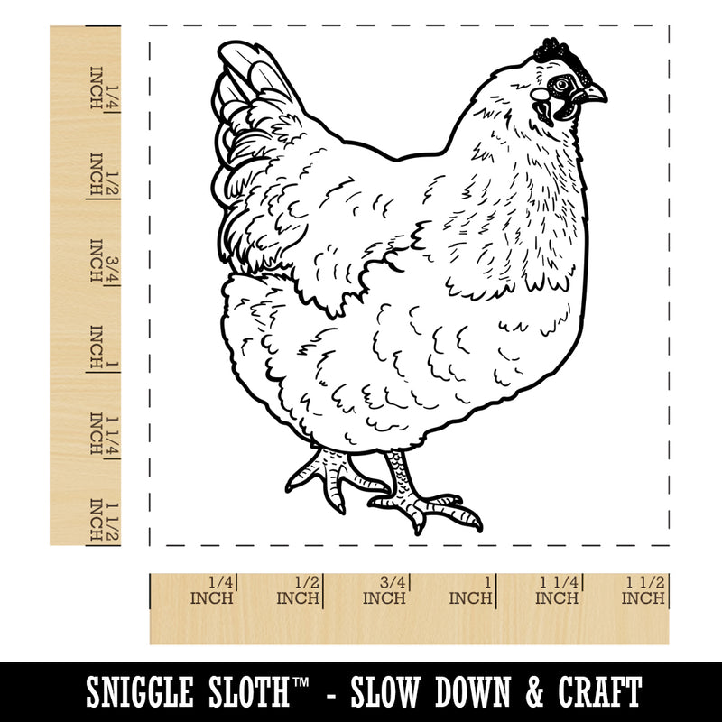 Plump Strutting Hen Chicken Self-Inking Rubber Stamp Ink Stamper