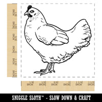 Watchful Hen Facing Left Chicken Self-Inking Rubber Stamp Ink Stamper