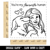 You're My Favorite Human Dog Licking Woman's Face Self-Inking Rubber Stamp Ink Stamper