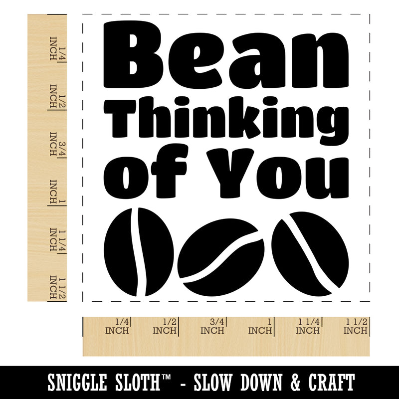 Coffee Bean Been Thinking Of You Cute Pun Self-Inking Rubber Stamp Ink Stamper