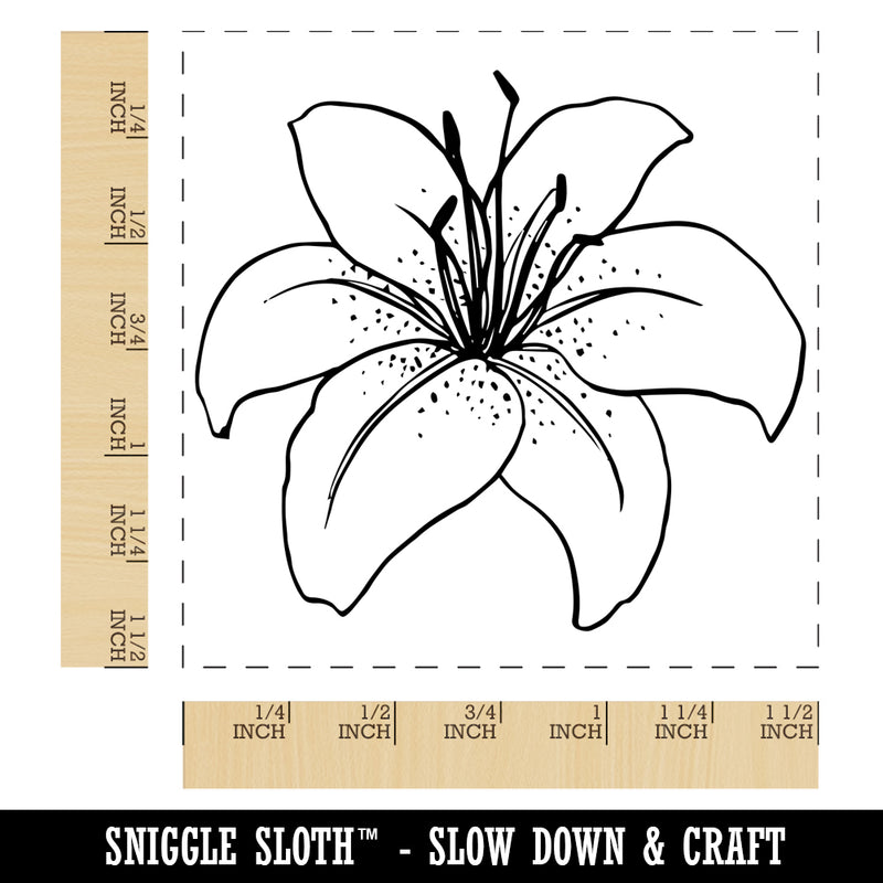 Tiger Lily Flower Self-Inking Rubber Stamp Ink Stamper