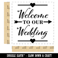 Welcome to Our Wedding with Hearts Self-Inking Rubber Stamp Ink Stamper