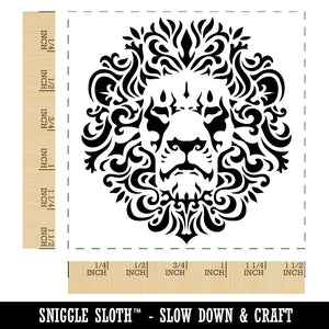 Arabesque Floral Decorative Lion Head Self-Inking Rubber Stamp Ink Stamper