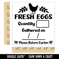 Fresh Eggs Return Carton Label Quantity Date Self-Inking Rubber Stamp Ink Stamper