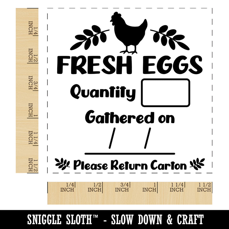 Fresh Eggs Return Carton Label Quantity Date Self-Inking Rubber Stamp Ink Stamper