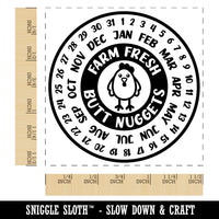 Farm Fresh Butt Nuggets Egg Carton Calendar Self-Inking Rubber Stamp Ink Stamper