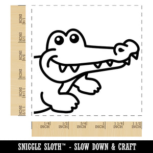 Peeking Alligator Self-Inking Rubber Stamp Ink Stamper