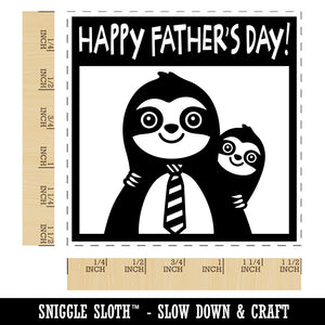 Sloth Happy Father's Day with Kid Self-Inking Rubber Stamp Ink Stamper