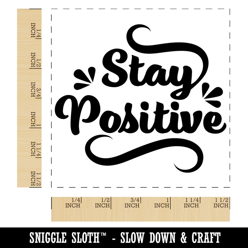 Stay Positive Motivational Self-Inking Rubber Stamp Ink Stamper