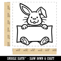 Easter Bunny Holding Blank Sign Self-Inking Rubber Stamp Ink Stamper