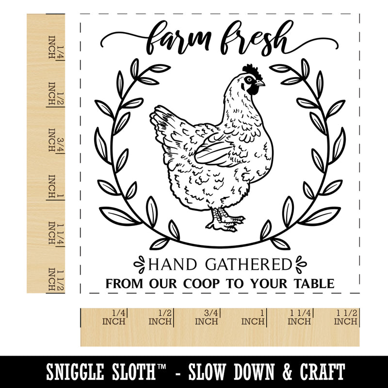 Farm Fresh Hand Gathered Chicken Eggs From Our Coop to Your Table Self-Inking Rubber Stamp Ink Stamper