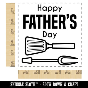 Happy Father's Day Grill BBQ Self-Inking Rubber Stamp Ink Stamper